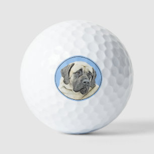 Balles De Golf Peinture Mastiff (Fawn) anglaise - Art Chien origi