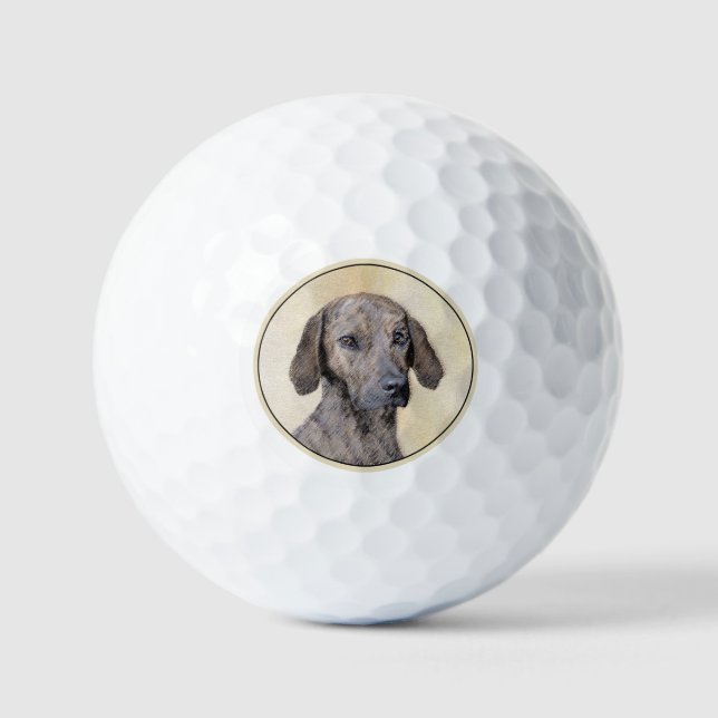 Balles De Golf Peinture Plott - Art Original Mignon de Chien (Recto)