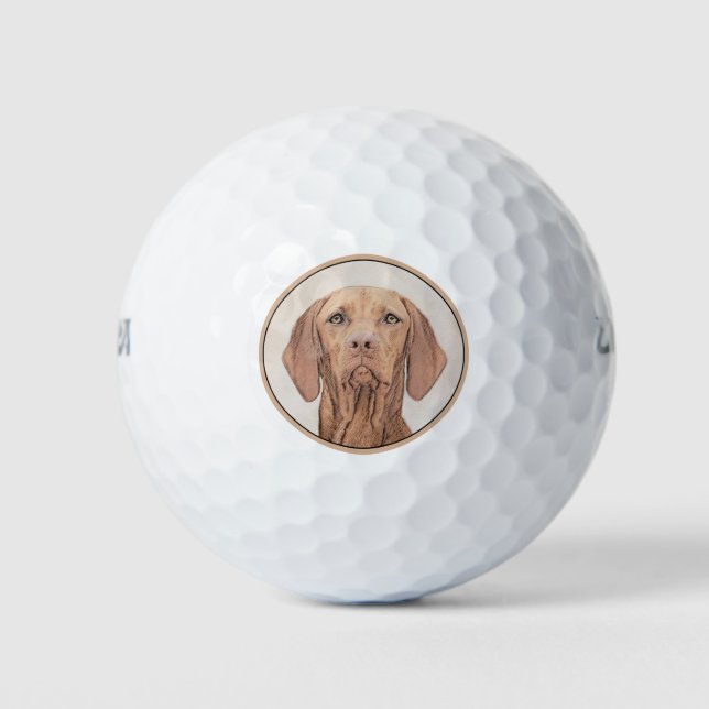Balles De Golf Peinture Vizsla - Joli art original chien (Devant)