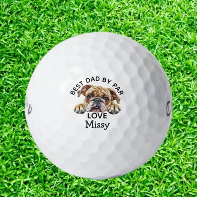 Balles De Golf Pékin Personnaliser Bulldog (Personalize your game with Peeking Bulldog customized golf balls.  )