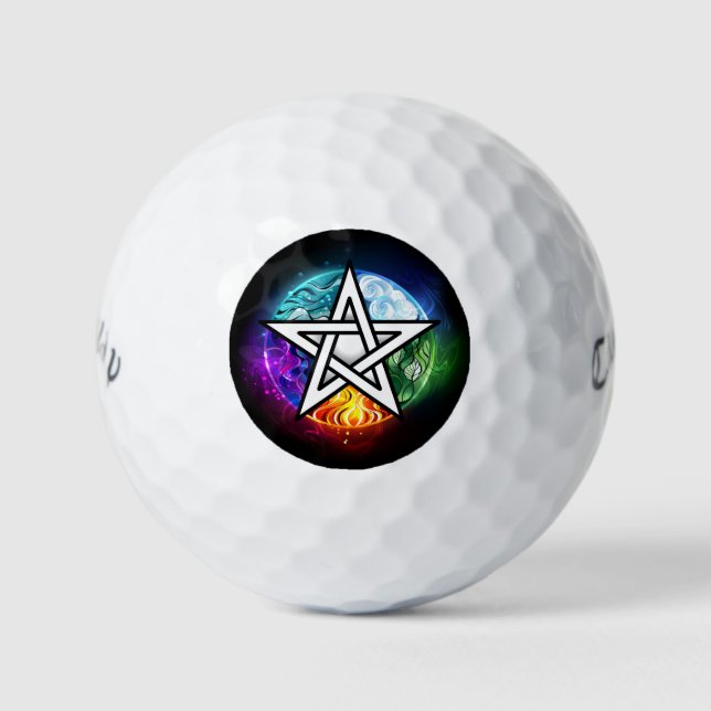 Balles De Golf pentagramme du Wiccan (Devant)