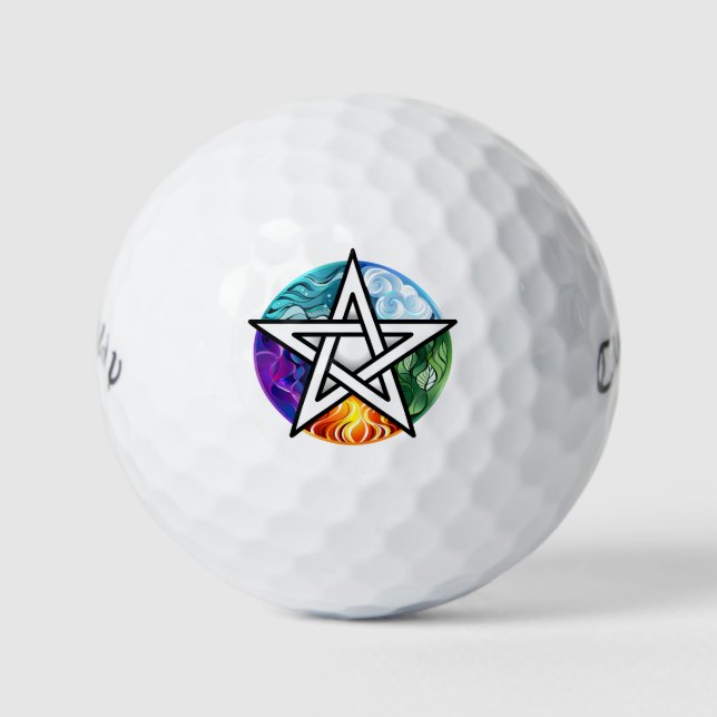 Balles De Golf pentagramme du Wiccan (Devant)
