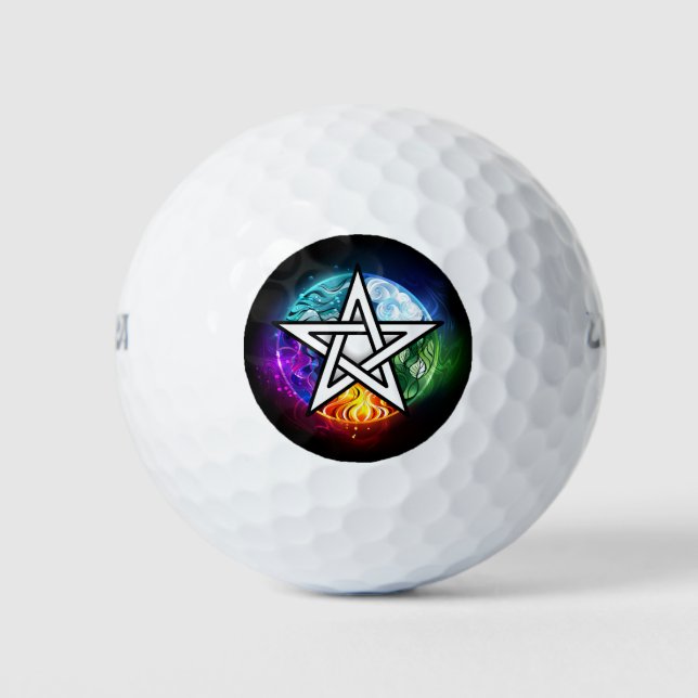 Balles De Golf pentagramme du Wiccan (Devant)