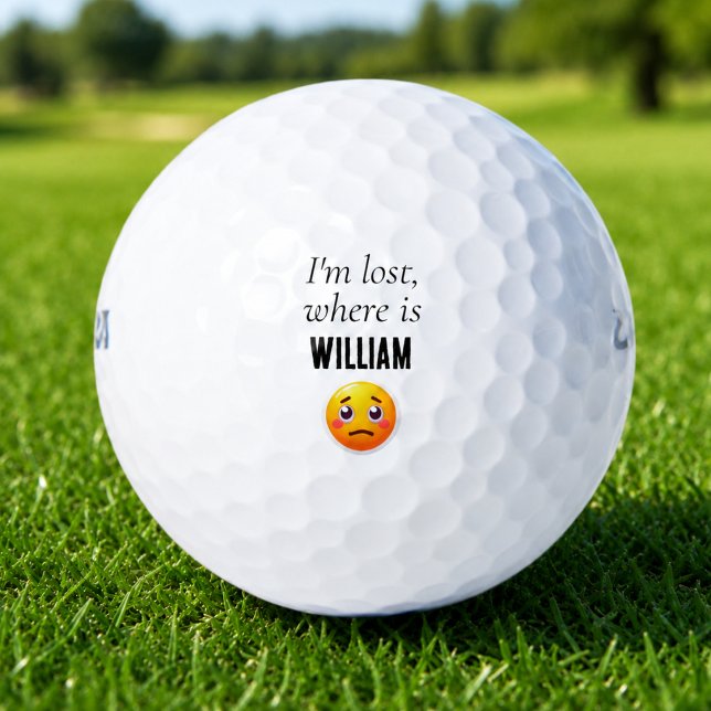 Balles de golf perdues drôles personnalisées (funny emoji personalized golf ball gag gift with custom name )