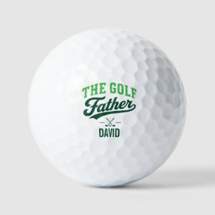 Balles De Golf Père de golf Design de nom vintage vert