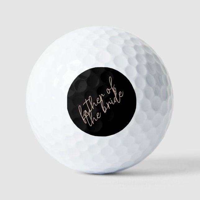 Balles De Golf Père moderne de la mariée | Beige + noir (Recto)