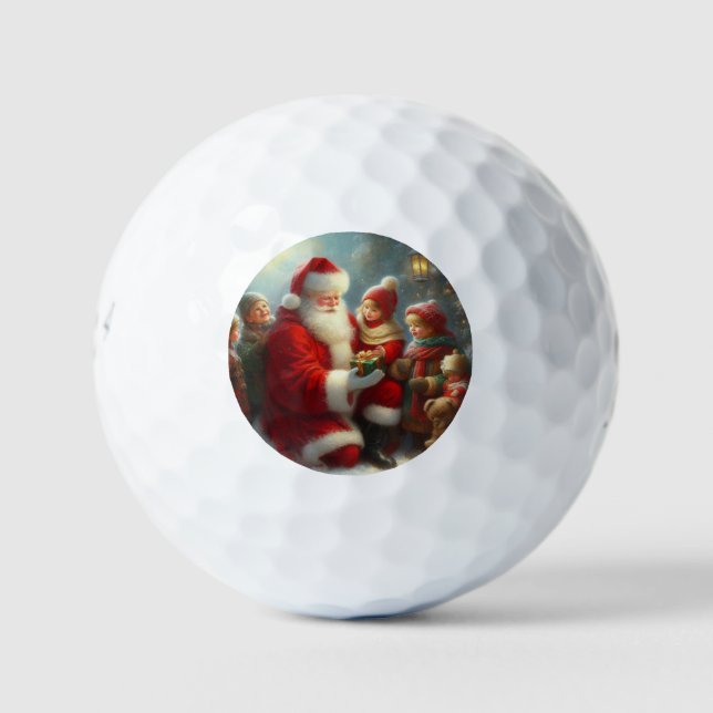 Balles De Golf Père Noël avec des enfants 2 (Devant)