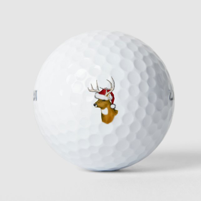 Balles De Golf père Noël cerf (Devant)