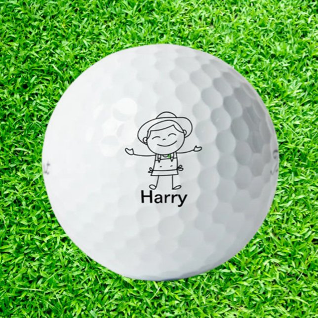 Balles De Golf Perfect fils Doodle personnages en allumettes (Perfect for upcoming birthdays and ready to elevate their next outing!)