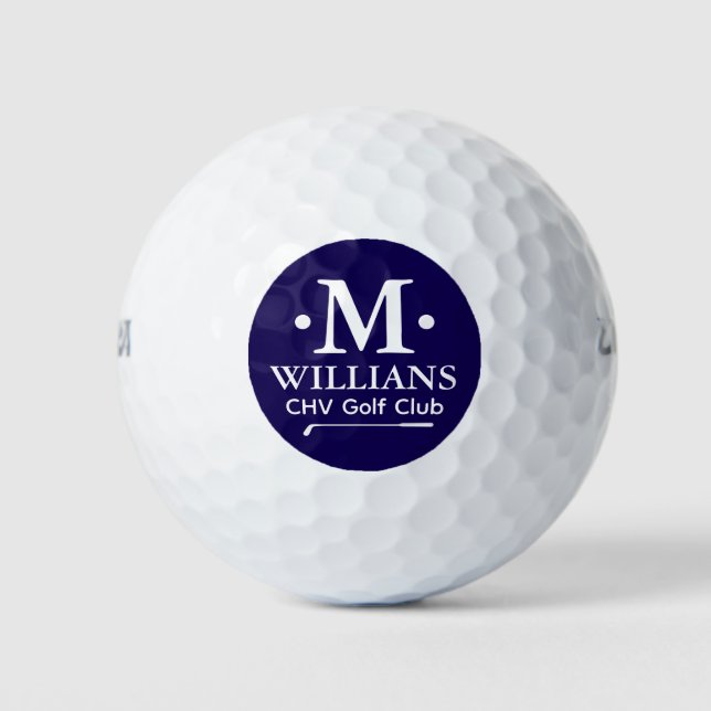 Balles De Golf Personalized 1-letter Name Monogram dark blue (Devant)