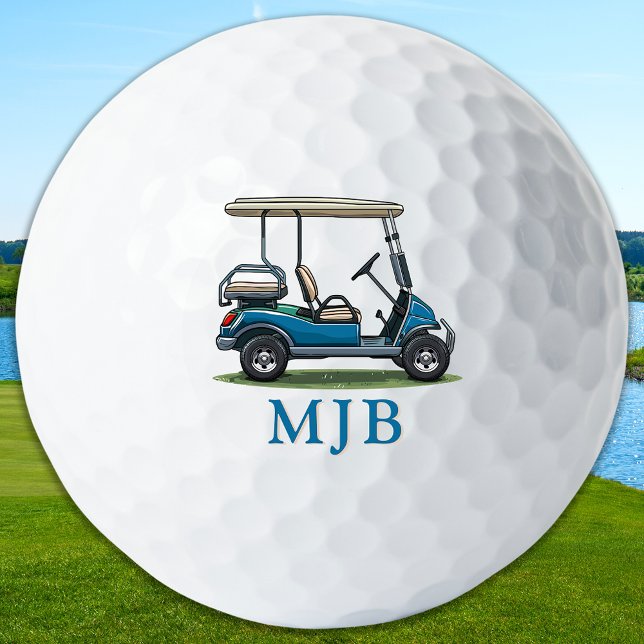 Balles De Golf Personalized Cart Custom Golfer 3 Initial Monogram (Créateur téléchargé)