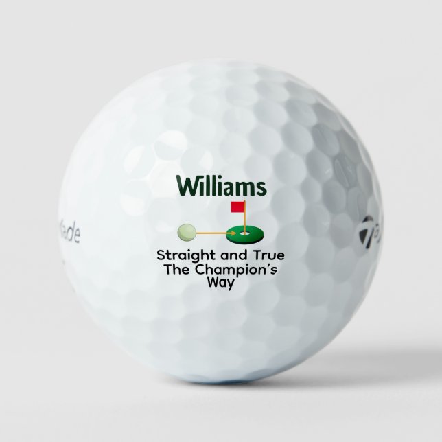 Balles De Golf Personalized Funny Straight and True Gift for Golf (Recto)