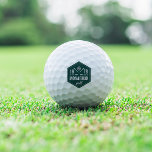 Balles De Golf Personalized Golf Club Logo<br><div class="desc">Up his game with personalized golf balls! Cool custom design features a hunter green hexagonal logo with a pair of crossed golf clubs. Personalize with a name and birth year in bold white lettering.</div>