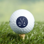 Balles De Golf Personalized Monogram initials with Crossed Clubs<br><div class="desc">Elevate your game with this stylish personalized golf ball featuring a dark green monogram and crossed club design. Perfect for golf enthusiasts, tournament gifts, groomsmen favors, or Father’s Day surprises. Customizable with your initials for a unique touch on the course. Whether you're teeing off or gifting, this custom golf ball...</div>
