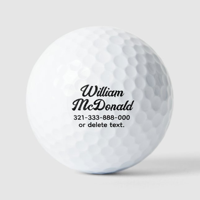 Balles De Golf Personalized Name Golf Ball Template DISTRESSED 9 (Recto)