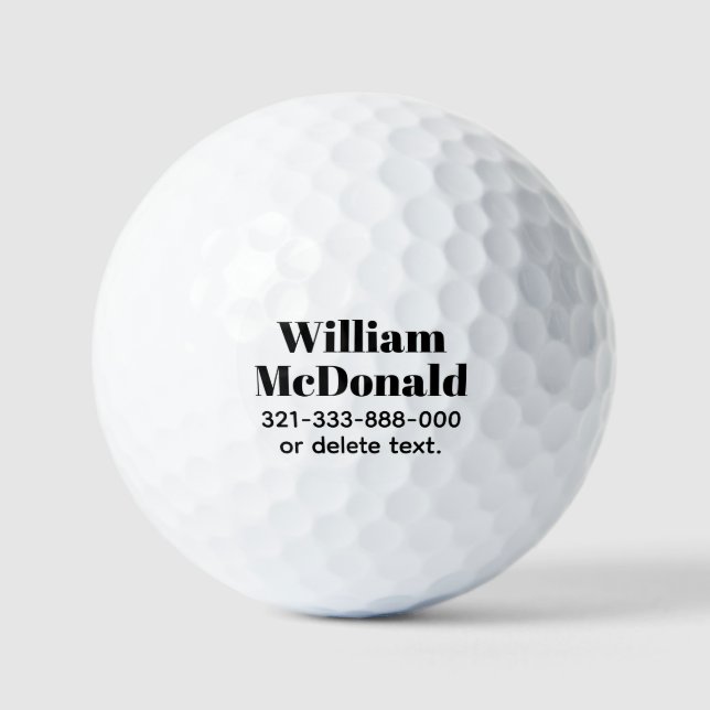 Balles De Golf Personalized Name Golf Balls Template BOLD Font 3 (Recto)
