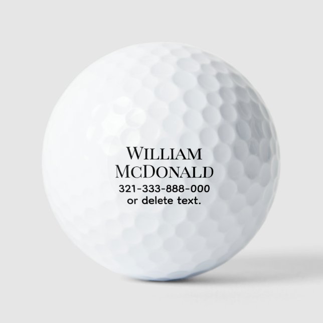Balles De Golf Personalized Name Golf Balls Template DISPLAY 8 (Recto)