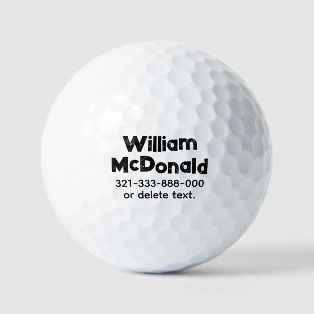 Balles De Golf Personalized Name Golf Balls Template DISTRESSED 3 (Recto)
