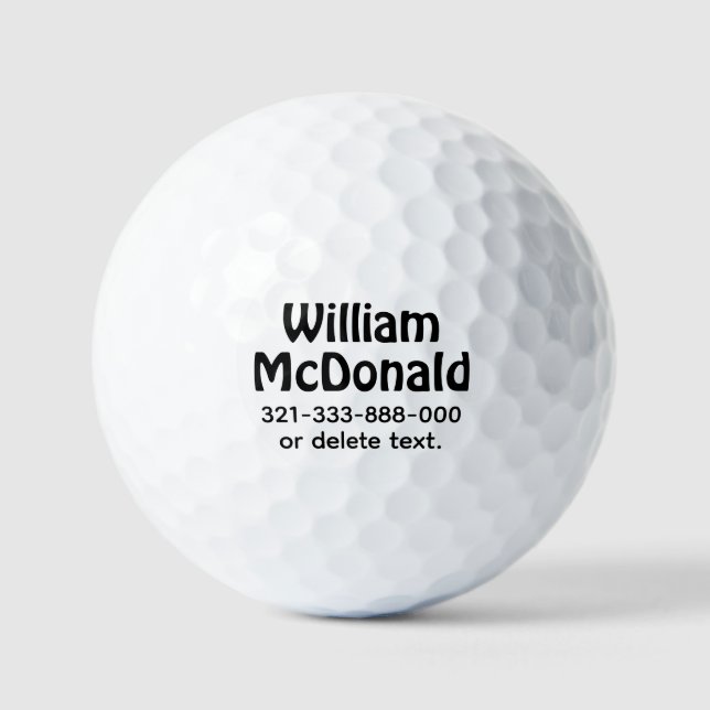 Balles De Golf Personalized Name Golf Balls Template FUN RETRO 12 (Recto)