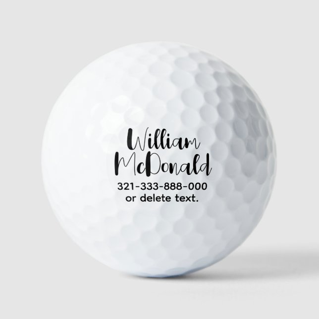 Balles De Golf Personalized Name Golf Balls Template SCRIPT 34 (Recto)