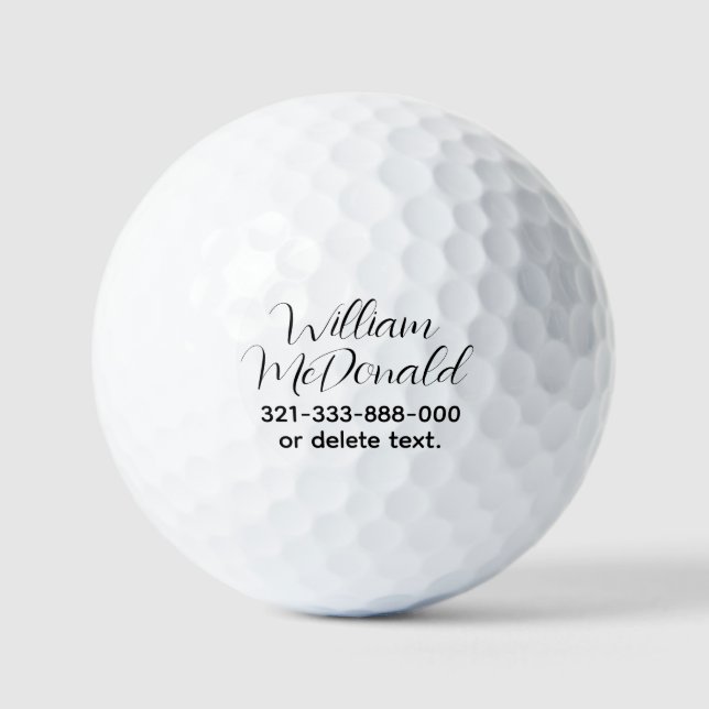 Balles De Golf Personalized Name Golf Balls Template SCRIPT 37 (Recto)