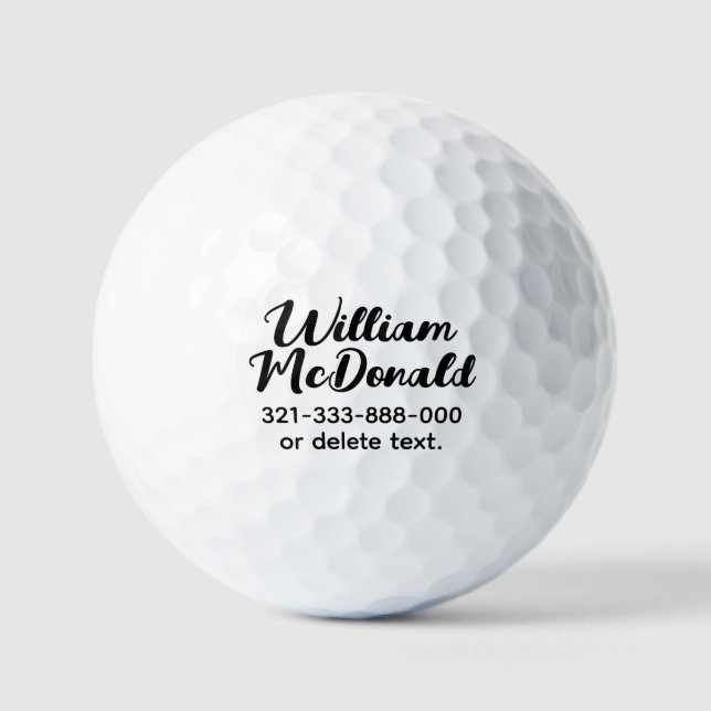Balles De Golf Personalized Name Golf Balls Template SCRIPT 47 (Recto)