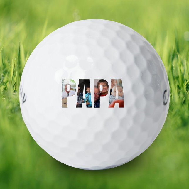 Balles De Golf Personalized papa photo collage for father (Personalized papa photo collage for father golf balls)