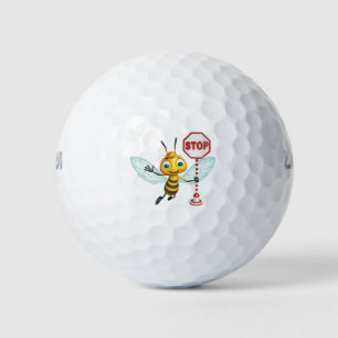Balles De Golf personnage de dessin animé d'abeille amusant avec