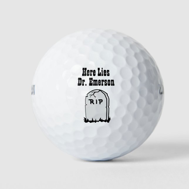 Balles De Golf Personnalisable Ici Mets Tombstone (Devant)