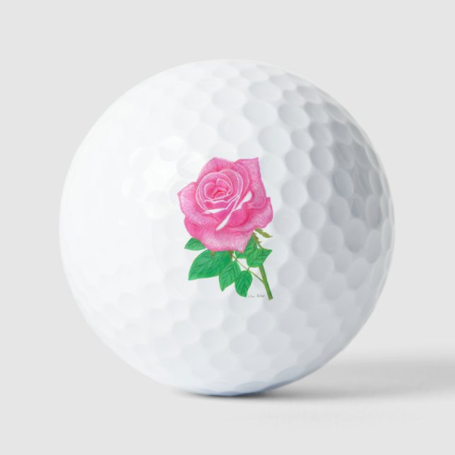 Balles de Golf Personnalisables Rose Rose (Recto)
