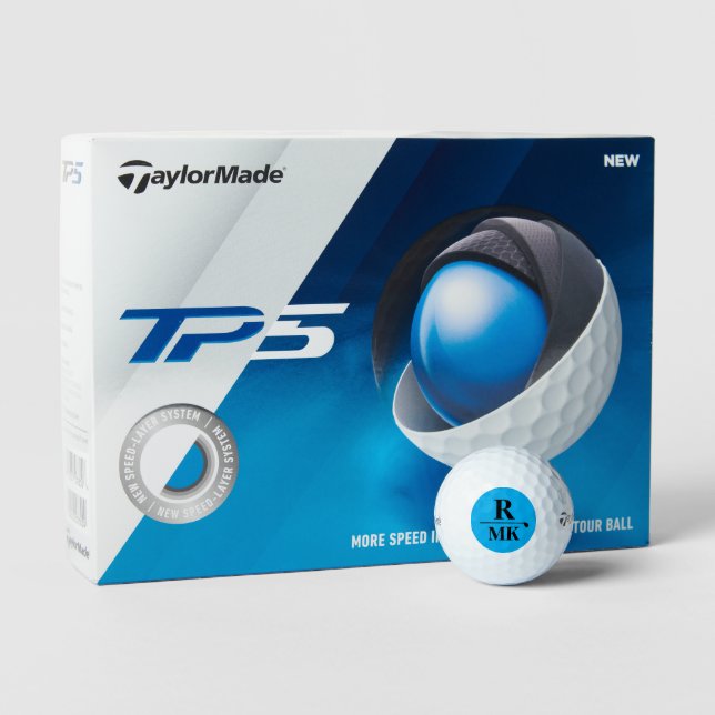 Balles De Golf Personnalisé 3 lettres initiales bleu (Conditionnement)