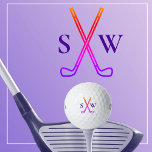 Balles De Golf Personnalisé Créer Votre Propre Thème De Golf Mono<br><div class="desc">Clubs de golf de style logo avec vos initiales monogrammes. Parfait et simple thème de golf pour créer vos propres balles de golf personnalisées. Grand comme un cadeau pour ceux qui aiment jouer au golf.</div>
