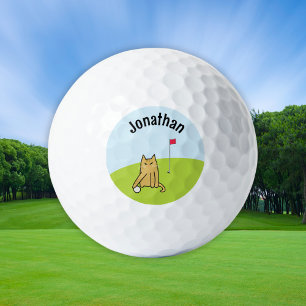 Balles De Golf Personnalisé Drôle Cartoon Chat Plaisanterie Golf