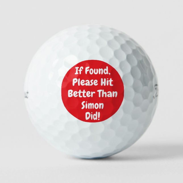 Balles De Golf personnalisé drôle rouge (Recto)