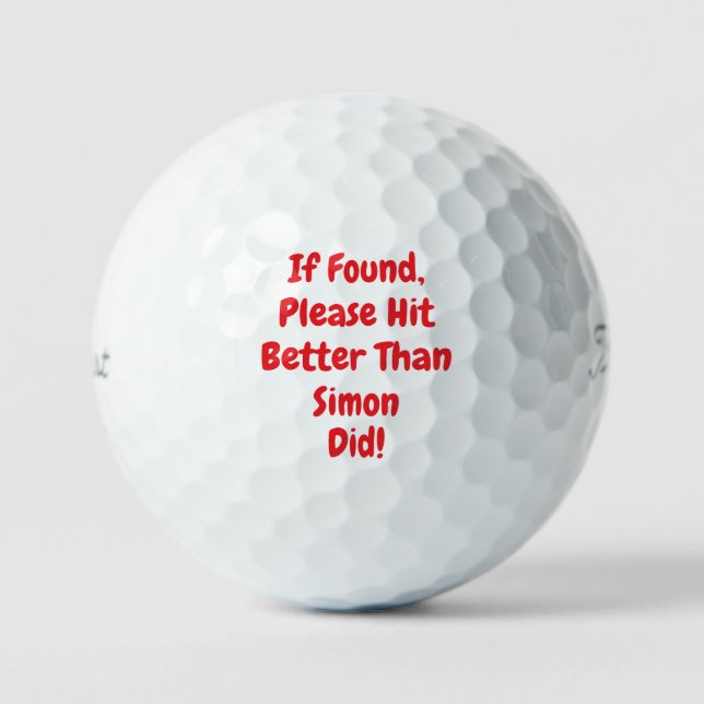 Balles De Golf personnalisé et drôle (Recto)