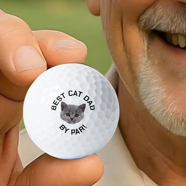 Balles De Golf Personnalisé Face Meilleur Chat Papa Par Nouveau P (Créateur téléchargé)