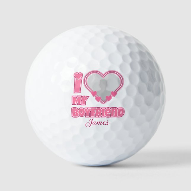 Balles De Golf Personnalisé J'aime mon petit ami – Ajouter une ph (Recto)