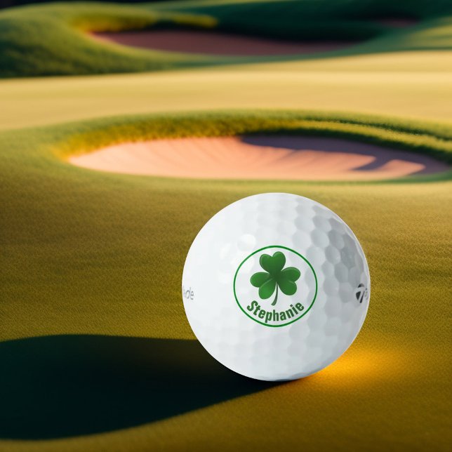 Balles De Golf Personnalisé Lucky Shamrock Taylor Made Golf Balls (Créateur téléchargé)