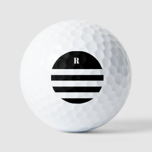Balles De Golf Personnalisé noir et blanc rayé