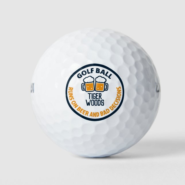 Balles De Golf Personnalisé Nom cadeau bière personnalisée| Citat (Devant)