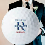 Balles De Golf Personnalisé Nom Monogramme Groomsman Mariage Favo<br><div class="desc">Cette balle de golf unique est conçue comme un cadeau pour vos Groomsmen. Dispose d'une couche unique du monogramme — regardez attentivement et vous verrez trois couleurs, ce qui lui donne le sentiment de profondeur. Personnalisé avec son prénom. Le texte dit "Groomsman" avec la date de l'événement. Une façon amusante...</div>