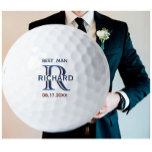 Balles De Golf Personnalisé Nom Monogramme Meilleur Mariage Homme<br><div class="desc">Cette balle de golf unique est conçue comme un cadeau pour votre Best Man. Dispose d'une couche unique du monogramme — regardez attentivement et vous verrez trois couleurs, ce qui lui donne le sentiment de profondeur. Personnalisé avec son prénom. Le texte dit "Meilleur homme" avec la date de l'événement. Une...</div>