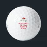 Balles De Golf Personnalisé Nom personnalisé Santa Hat Cadeau de<br><div class="desc">Elf le plus probable à Noël Personnalisé Callaway Golf Balls. Cadeaux de Noël, benne de farce pour les bien-aimés. Elf Très susceptible de "voler Père Noël Sleigh" Noël Custom nom balls. Un elfe de Noël complet message balles de golf. Cadeau cadeau de Noël idéal pour les amateurs de golf en...</div>