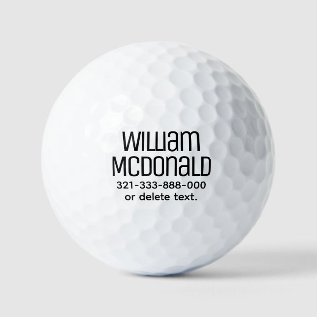 Balles de golf personnalisées avec nom Modèle AFFI (Recto)