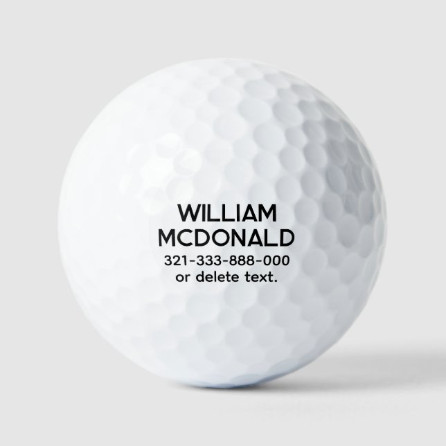 Balles de golf personnalisées avec nom Modèle AFFI (Recto)