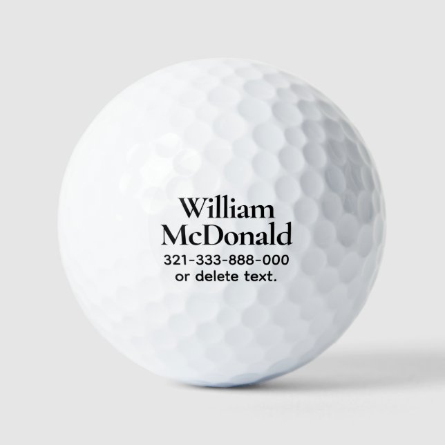 Balles de golf personnalisées avec nom Modèle AFFI (Recto)