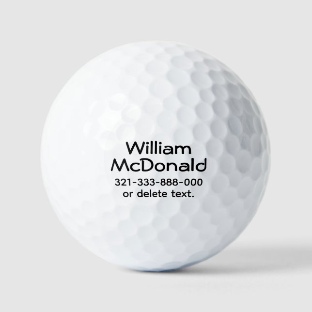 Balles de golf personnalisées avec nom Modèle AFFI (Recto)