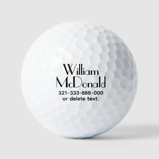 Balles de golf personnalisées avec nom Modèle ART  (Recto)