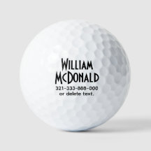 Balles de golf personnalisées avec nom Modèle ART