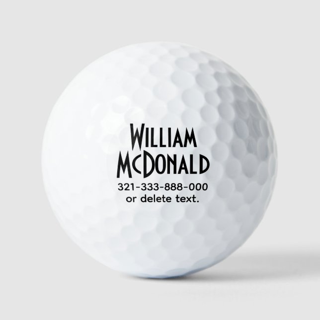 Balles de golf personnalisées avec nom Modèle ART  (Recto)